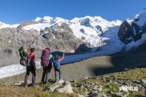 Refugio Boval con vistas al Glaciar Morteratsch